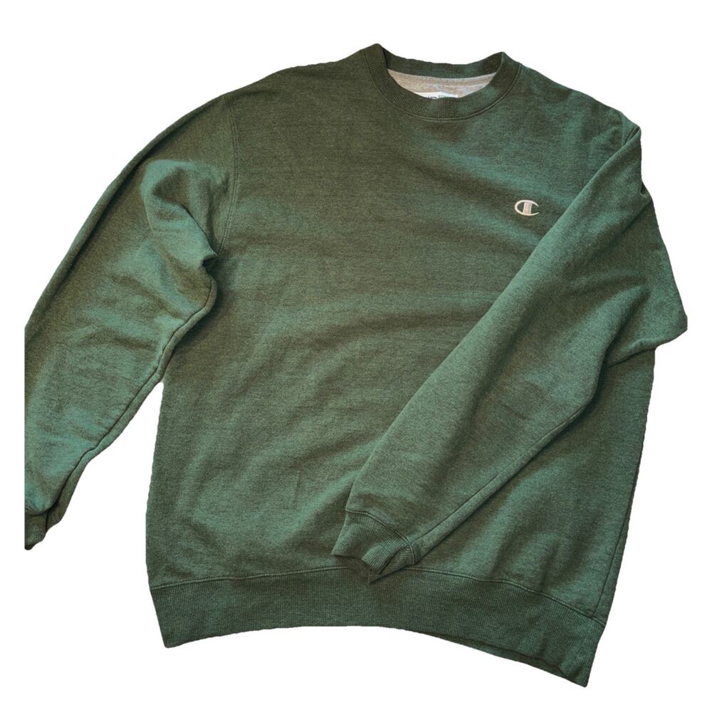 Champion Eco Authentic Mens Large Crew Neck Green‎ Blend Sweatshirt